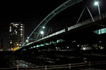晩秋の豊平川、水穂橋の夜