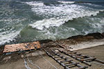 昆布漁場の風景、荒れる三石浜